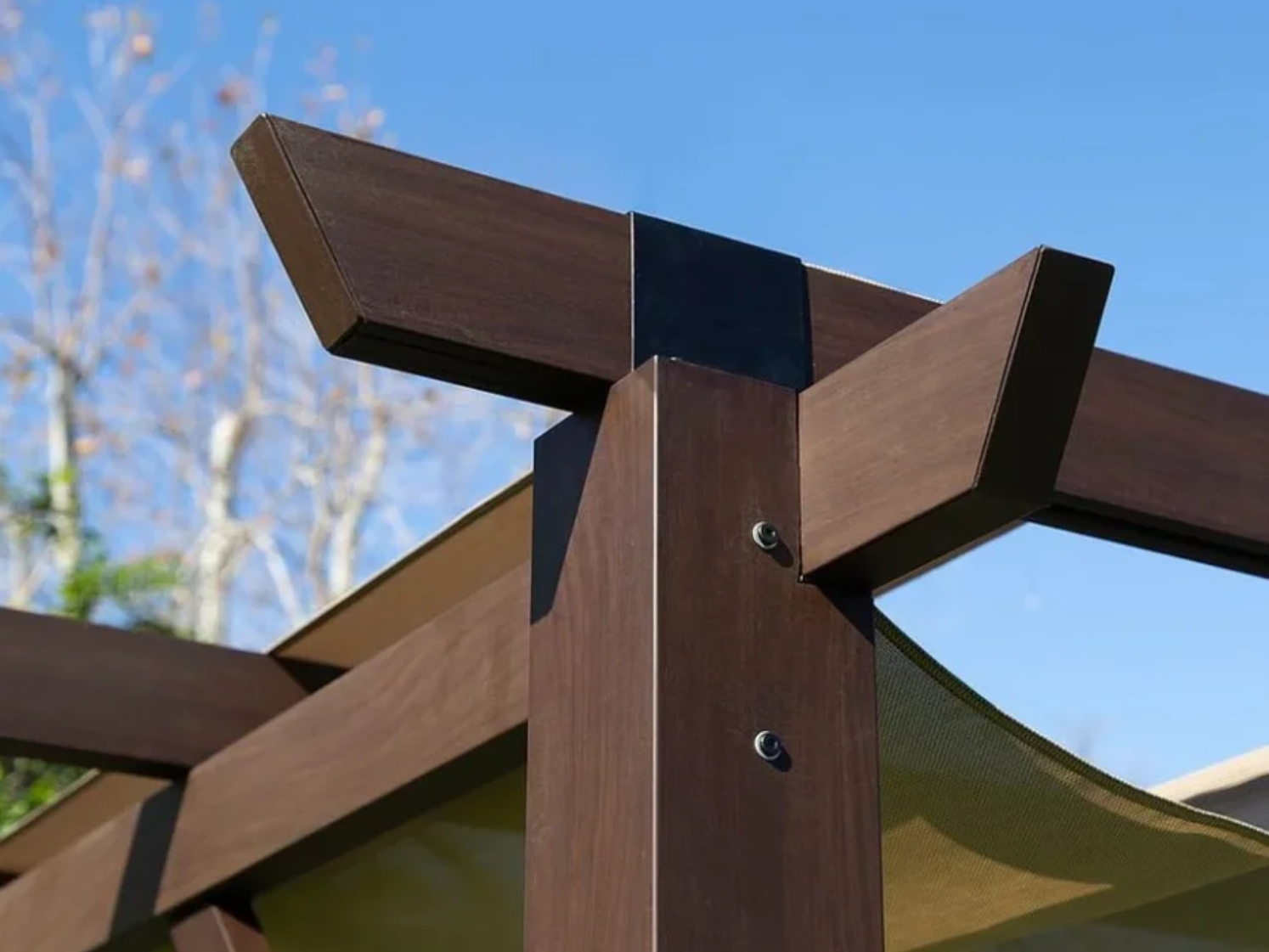 Paragon Outdoor Modena Aluminum Pergola Espresso Convertible Canopy Size: 12×12