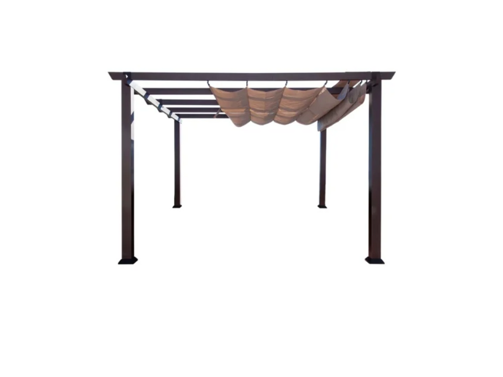 Paragon Outdoor Modena Aluminum Pergola Espresso Convertible Canopy Size: 12×12